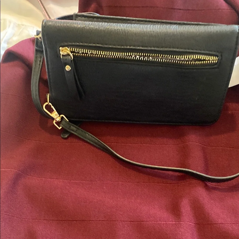 Black Leather Phone Pouch